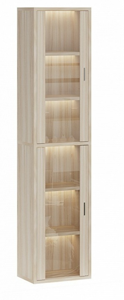 Фото Шкаф-витрина Домино СУ(ш1в2)+2ФС MER_SUsh1v2-2FS-K-karamel - интернет-магазин МегаТерем в Москве