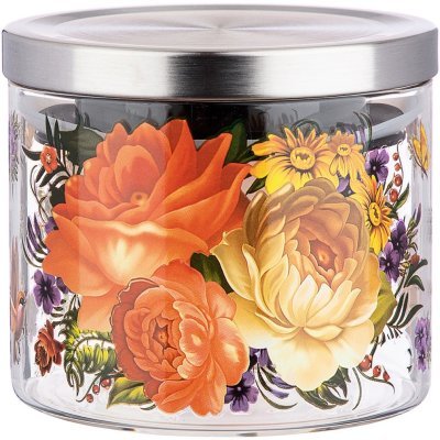 Емкость для сыпучих agness "роскошный сад", 520 мл боросиликатное стекло 10*8,7 см (887-128) 