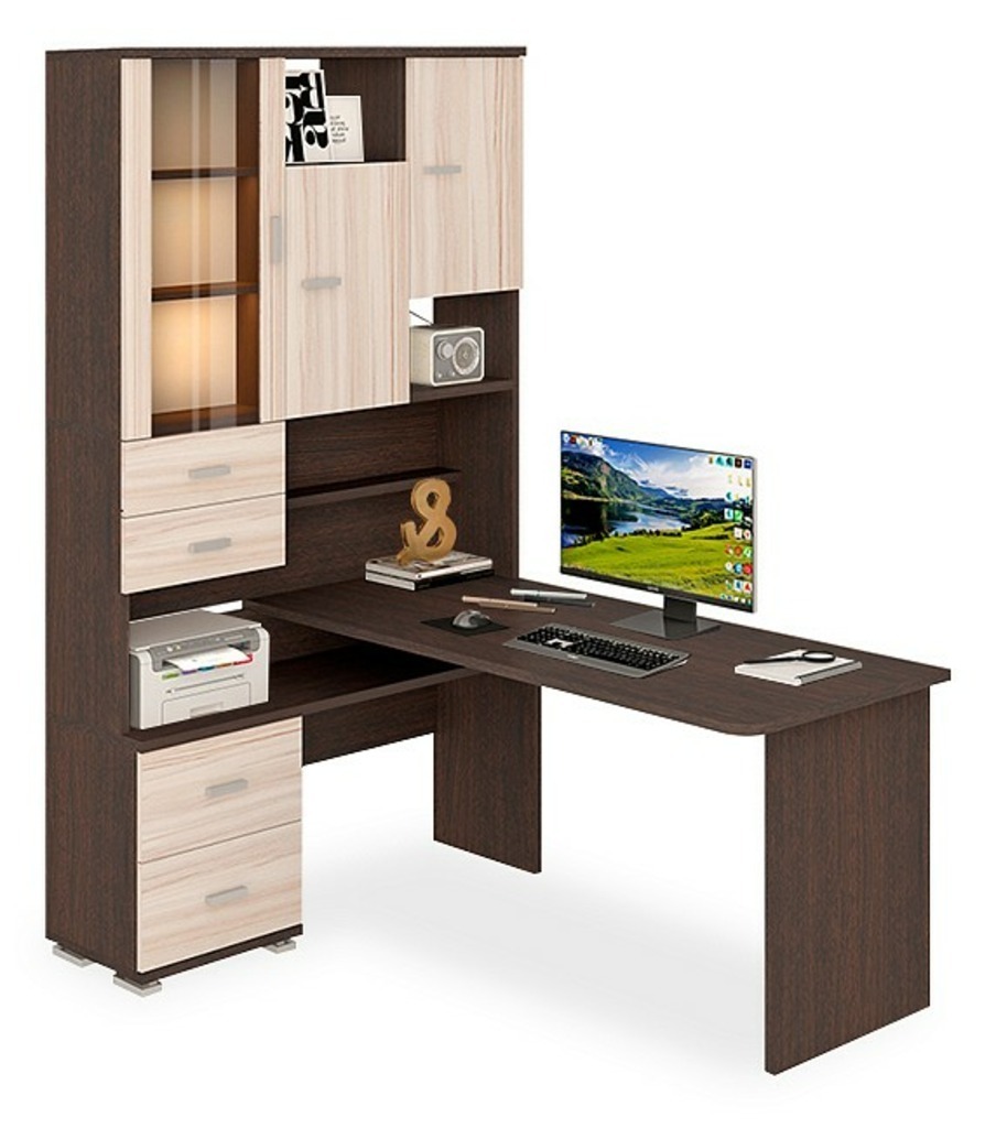 Фото Стол компьютерный Домино СР-620/160 MER_SR-620-160_VKV-LEV - интернет-магазин МегаТерем в Москве