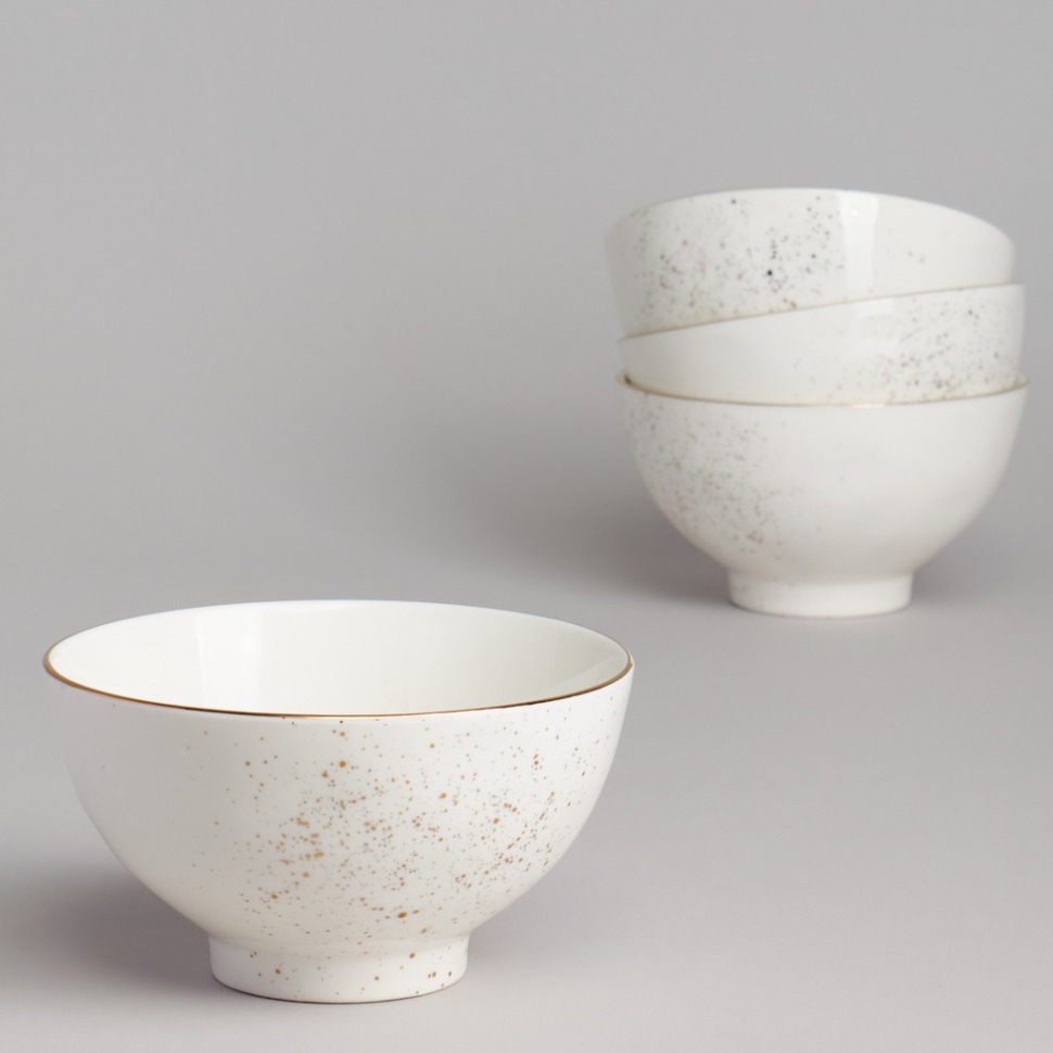 Фото Набор салатников bronco gold 4 шт. 11,5*6,5 см 300 мл (263-1363)  - интернет-магазин МегаТерем в Москве