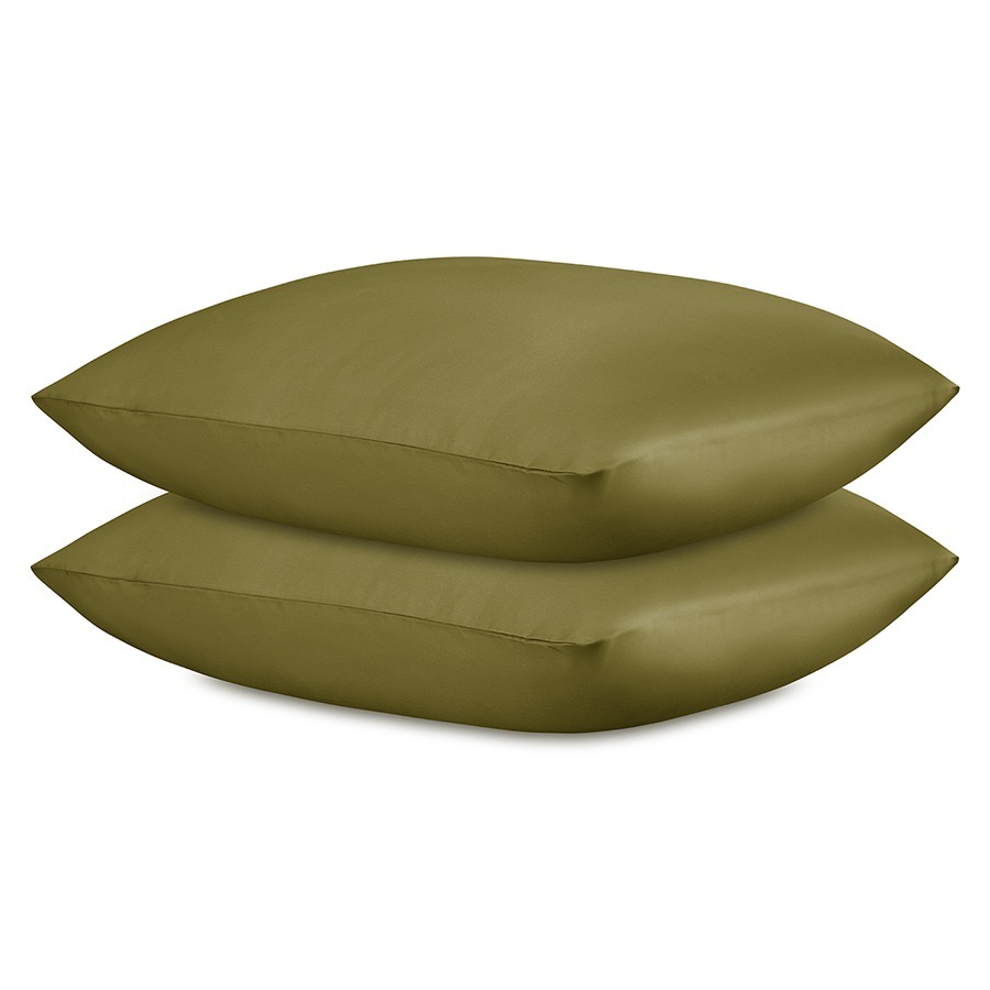 Фото Набор наволочек из премиального сатина оливкового цвета из коллекции essential, 70х70 см (79829) - интернет-магазин МегаТерем в Москве