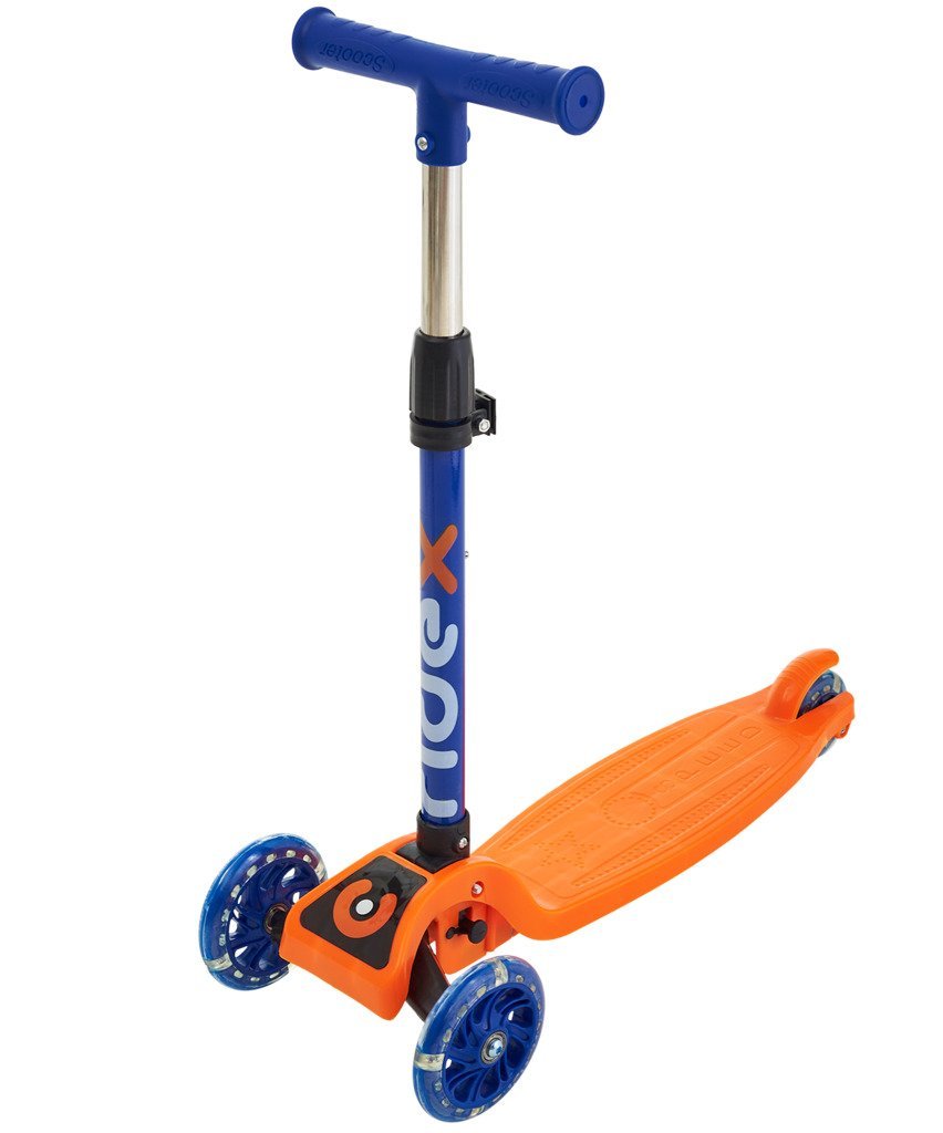 Фото БЕЗ УПАКОВКИ Самокат 3-колесный Ridex Loop, 120/70 мм, оранжевый/синий (2108224) - интернет-магазин МегаТерем в Москве