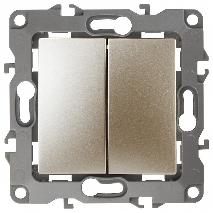 Фото Переключатель двухклавишный без рамки Эра Эра 12 12-1104-04 ER_B0014648 - интернет-магазин МегаТерем в Москве