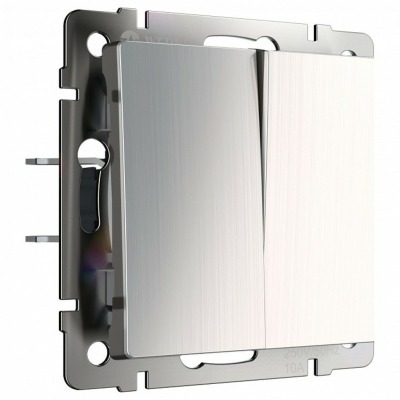 Выключатель двухклавишный без рамки Werkel глянцевый никель W1120002 WRK_a051081