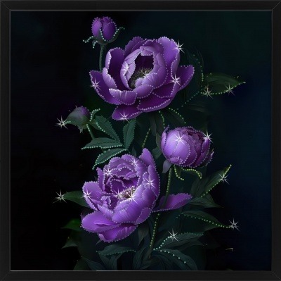 Фото Картина КОЛЫБЕЛЬ ЛИЛОВОЙ НОЧИ с кристаллами Swarovski (3174) - интернет-магазин МегаТерем в Москве