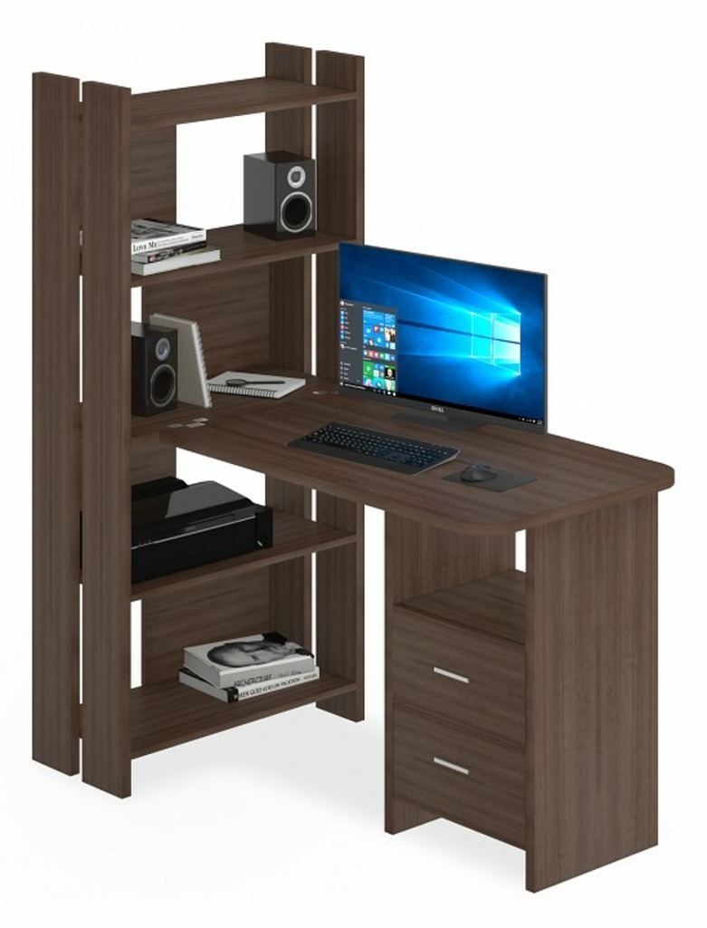 Фото Стол компьютерный Домино Lite СТЛ-ОВ+С100Р MER_STL-OV-S100RPryam_SH - интернет-магазин МегаТерем в Москве