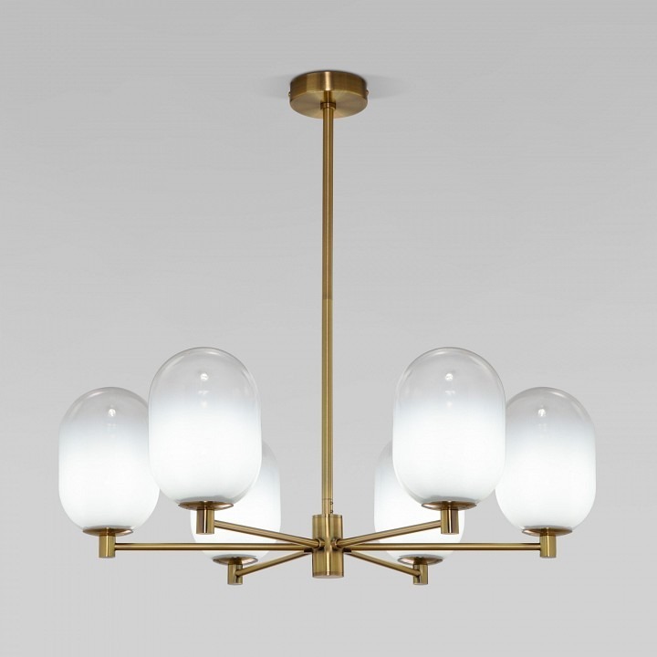 Фото Люстра на штанге Eurosvet Loona 60161/6 латунь EV_a065611 - интернет-магазин МегаТерем в Москве