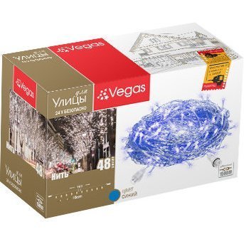 Фото Уличная светодиодная гирлянда (синий свет) Vegas Нить 48 LED, 5 м, 24V 55002 (64395) - интернет-магазин МегаТерем в Москве