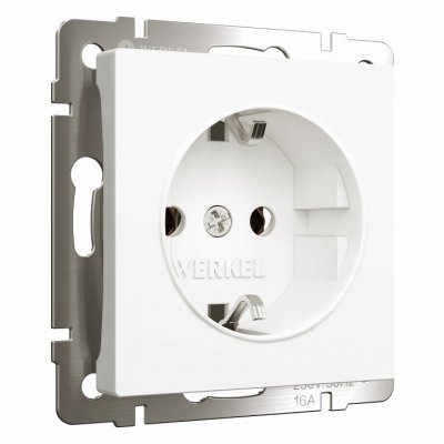 Розетка с заземлением, без рамки Werkel белый матовый W1171061 WRK_a059265