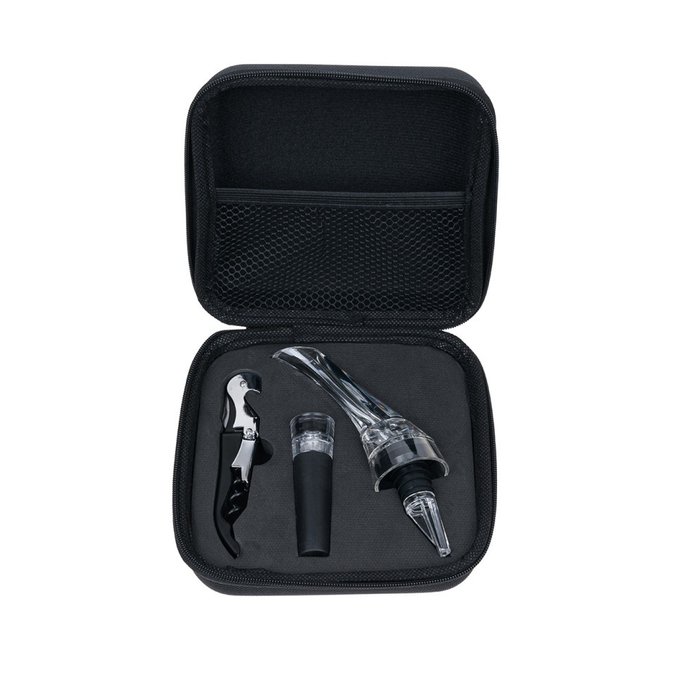 Фото Подарочный набор из 3-х барных аксессуаров (аэратор для вина, штопор, винная пробка) HJ-WGS06 - интернет-магазин МегаТерем в Москве