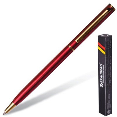 Ручка шариковая Brauberg Slim Burgundy 0,7 мм 141403 (3) (66953)