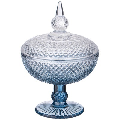 Емкость для хранения на ножке "diamant blue" 15,7*15,7*23см Lefard (355-319)