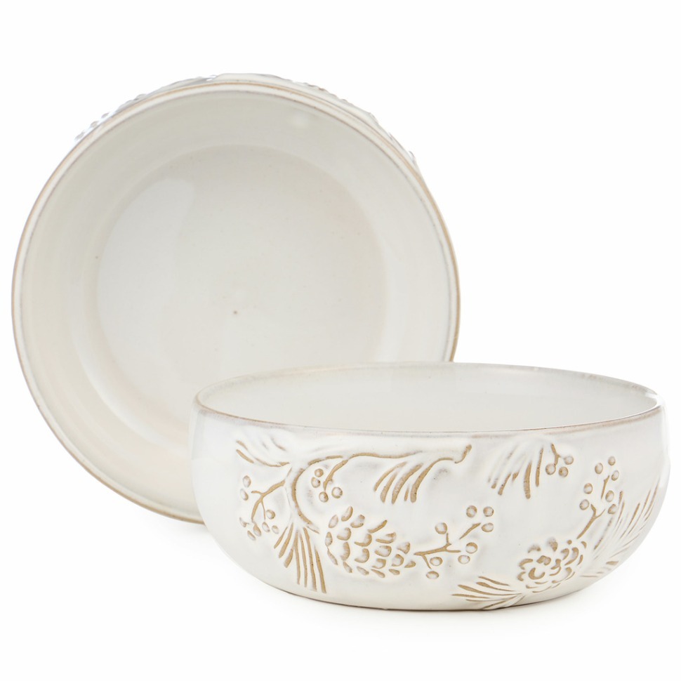 Фото Набор салатников коллекция pine cones, 2 шт. / 16,7*16,5*6,9 см, 1000 мл Bronco (230-518) - интернет-магазин МегаТерем в Москве