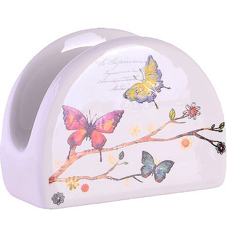 Фото Салфетница на стол Бабочки в саду LORAINE (60130) - интернет-магазин МегаТерем в Москве