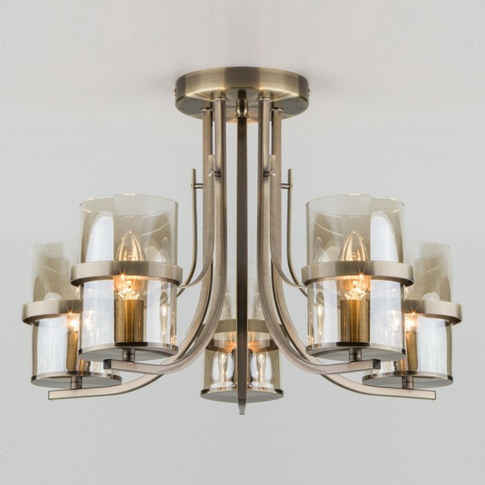 Фото Потолочная люстра Eurosvet Coppa 60085/5 античная бронза EV_a043711 - интернет-магазин МегаТерем в Москве