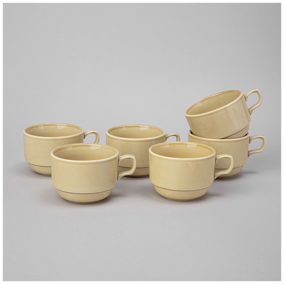 Фото Набор чашек чайных lefard tint 250мл (желтый) 6 шт. (48-965-1)  - интернет-магазин МегаТерем в Москве