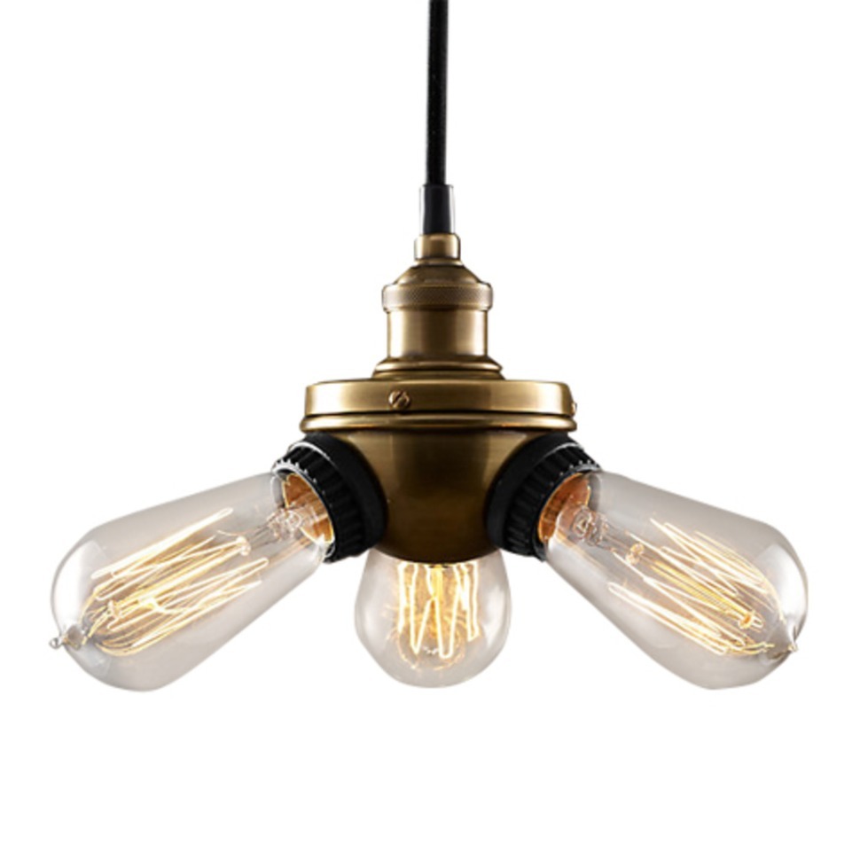 Фото Светильник Делюкс Трипл DTL9118, металл, gold, RESTORATION HARDWARE - интернет-магазин МегаТерем в Москве