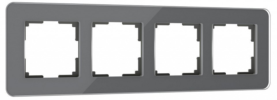 Фото Рамка на 4 поста Werkel Elite (графит, стекло) W0042440 WRK_a057881 - интернет-магазин МегаТерем в Москве