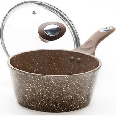 Ковш из алюминия 1,7л 18см с крышкой с антипригарным покрытием (25075)