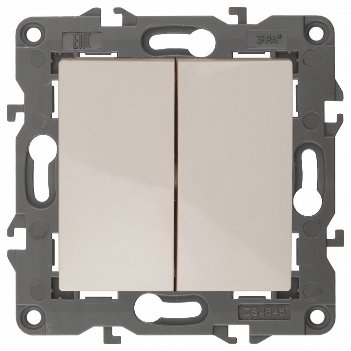 Фото Переключатель перекрестный двухклавишный без рамки Эра Эра Elegance 14-1112-02 ER_B0065326 - интернет-магазин МегаТерем в Москве