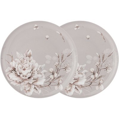 Набор тарелок обеденных  lefard "white flower" 2 шт. 25,5 см серый (415-2130) 