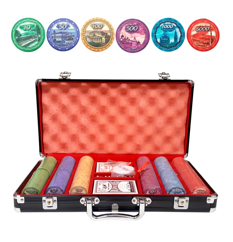 Фото Набор для покера Rubles Ceramic на 300 фишек (47192) - интернет-магазин МегаТерем в Москве