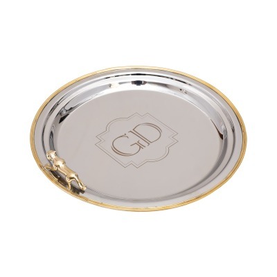 Поднос круглый Леопард нерж...