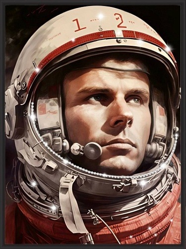 Фото Картина Человек космоса с кристаллами Swarovski (3339) - интернет-магазин МегаТерем в Москве