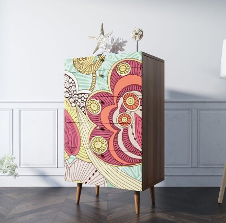 Фото Комод высокий Berber 6 принт арт BB10/Print_06-ET - интернет-магазин МегаТерем в Москве