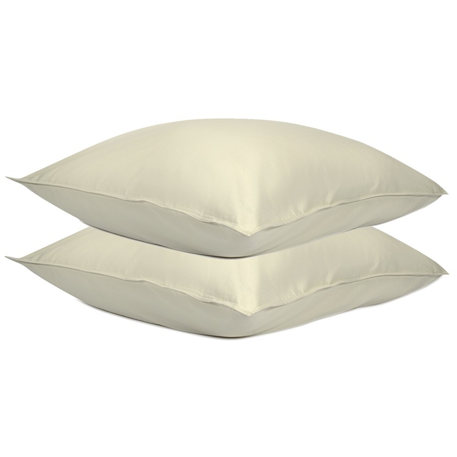 Фото Набор из двух наволочек из сатина серо-бежевого цвета  брашинг-эффектом из коллекции essential, 70х70 см (76093) - интернет-магазин МегаТерем в Москве