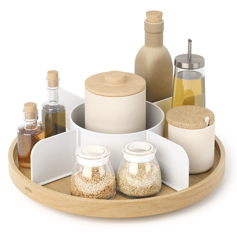 Фото Органайзер для специй bellwood, белый/натуральное дерево (76810) - интернет-магазин МегаТерем в Москве