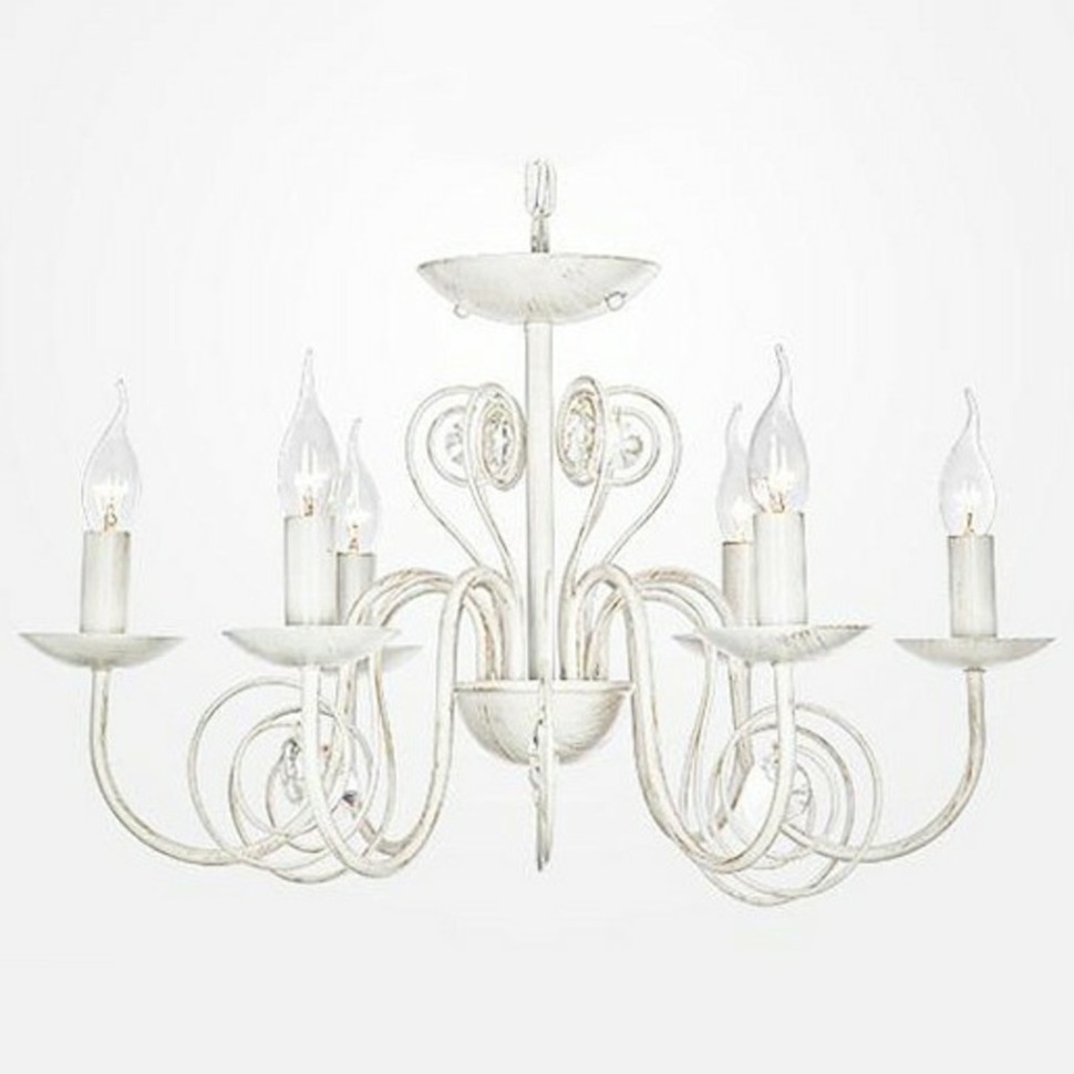 Фото Подвесная люстра Eurosvet Tomas 60018/6 белый с золотом EV_76612 - интернет-магазин МегаТерем в Москве