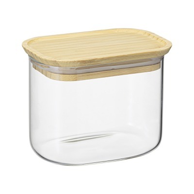Банка для хранения прямоугольная glass bamboo, 600 мл (77507)