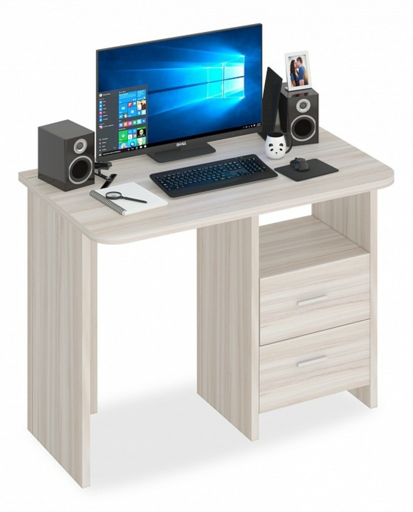 Фото Стол письменный Домино Lite СКЛ-Прям100Р MER_SKL-Pryam100R_K - интернет-магазин МегаТерем в Москве