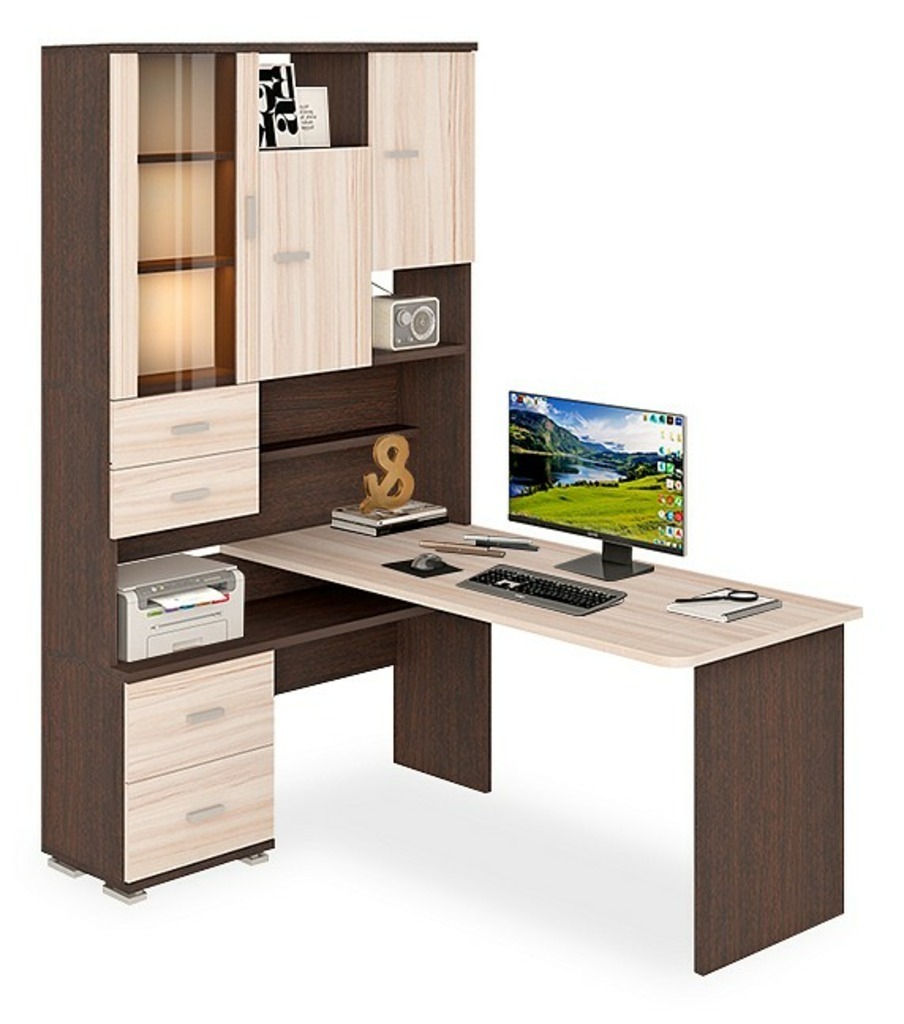 Фото Стол компьютерный Домино СР-620/160 MER_SR-620-160_VKK-LEV - интернет-магазин МегаТерем в Москве