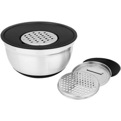 Миска  agness 6 в 1 с крышкой с 3-мя съемными тёрками,  24 см, 2,25 л. противоскользящее дно (880-128) 