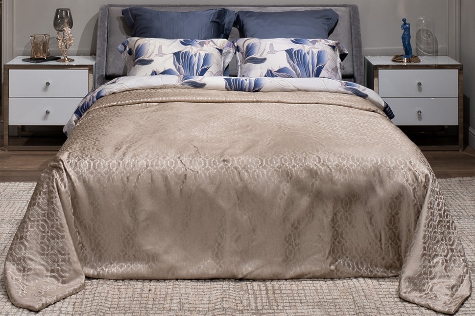 Фото Покрывало HOUSTON бежевое 220*260 (TT-00011126) - интернет-магазин МегаТерем в Москве