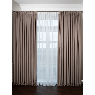 Портьера Silkу бежевая  дим...