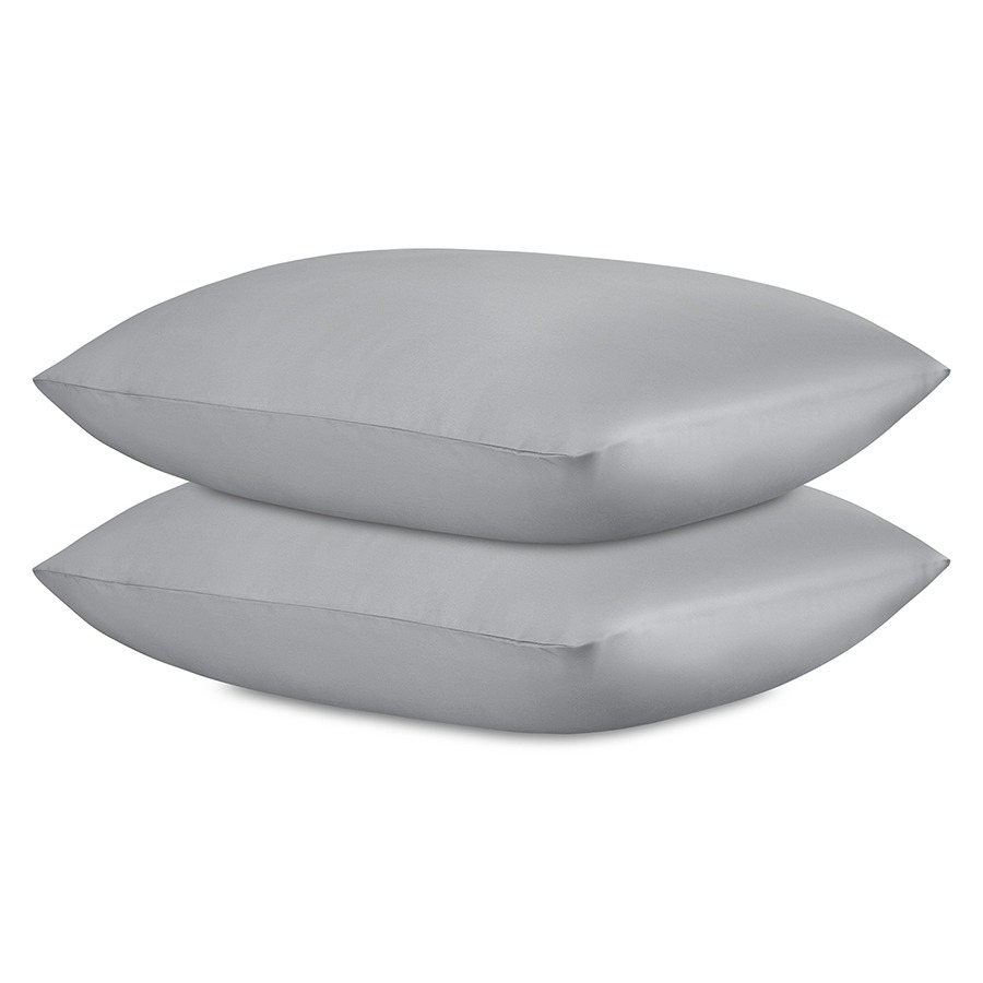 Фото Набор наволочек из премиального сатина светло-серого цвета из коллекции essential, 70х70 см (79831) - интернет-магазин МегаТерем в Москве