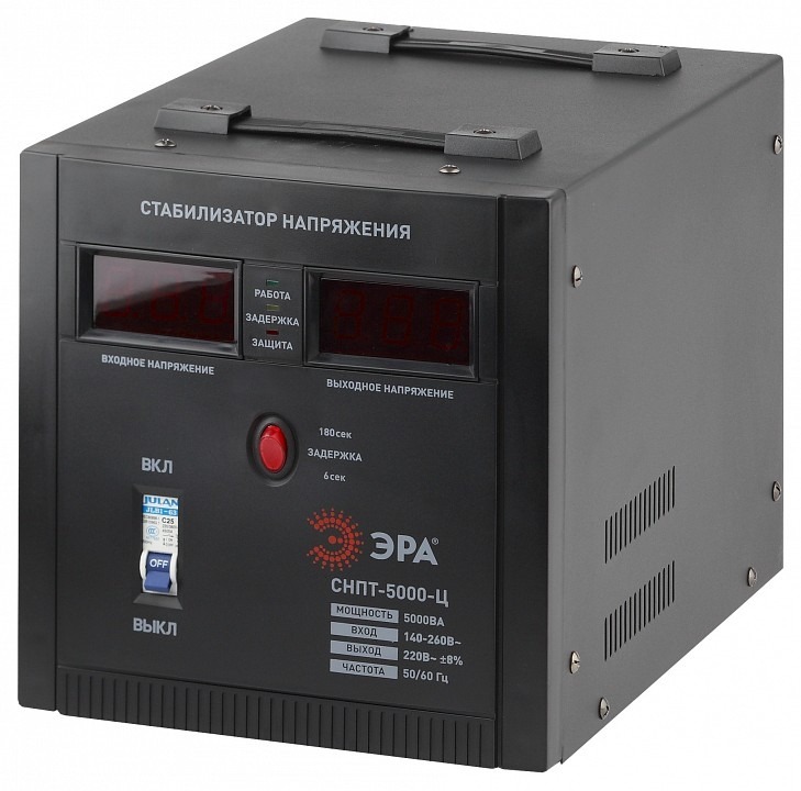 Фото Стабилизатор напряжения Эра  СНПТ-5000-Ц ER_B0020162 - интернет-магазин МегаТерем в Москве