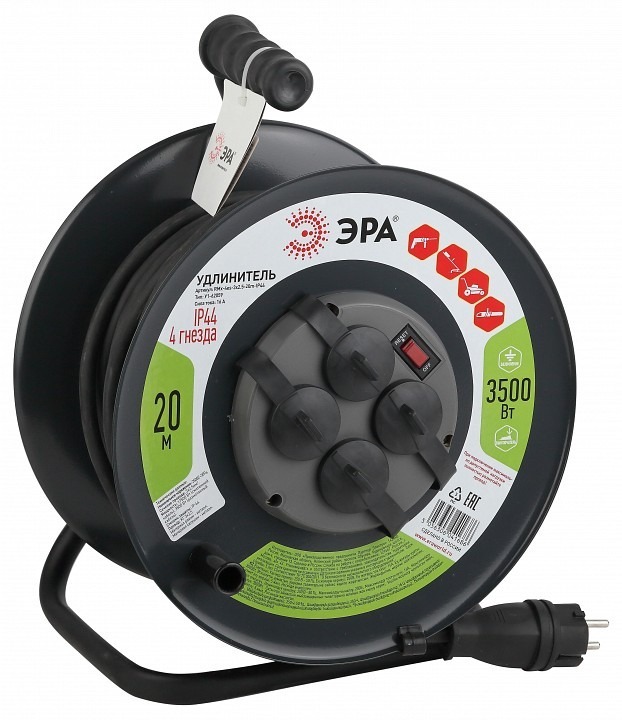 Фото Удлинитель Эра  RMx-4es-3x2.5-20m-IP44(KG) ER_B0043057 - интернет-магазин МегаТерем в Москве