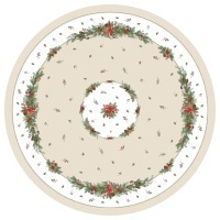Скатерть  d145 cm круглая, "celebration", цвет: бежевый, tm lefard, полиэстер 100% (986-001-24) 