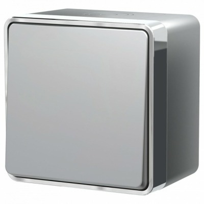 Выключатель одноклавишный влагозащищенный Werkel Gallant (серебряный) W5010206 WRK_a052767