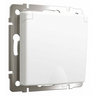 Розетка с заземлением и со шторками, без рамки с крышкой Werkel белый матовый W1171261 WRK_a059267