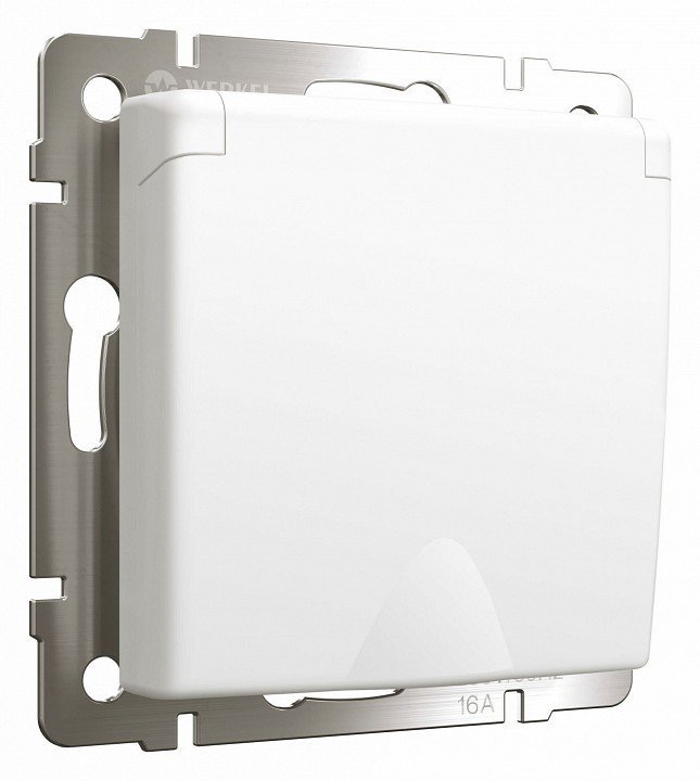 Фото Розетка с заземлением и со шторками, без рамки с крышкой Werkel белый матовый W1171261 WRK_a059267 - интернет-магазин МегаТерем в Москве