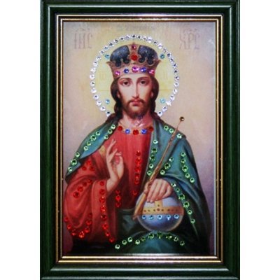 Икона Христос Вседержитель малая с кристаллами Swarovski (1476)