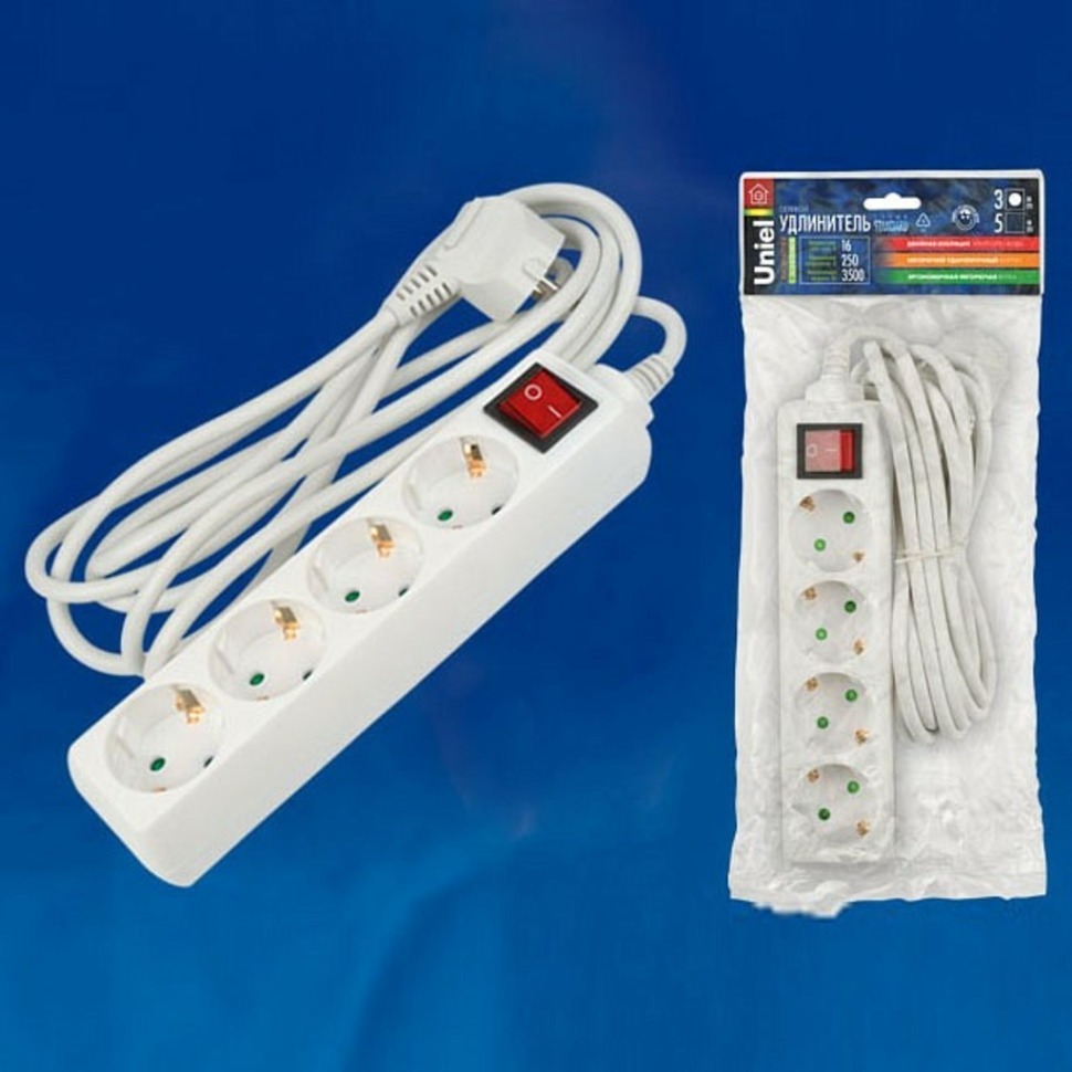 Фото Сетевой фильтр Uniel S-GCD4 02927 UL_02927 - интернет-магазин МегаТерем в Москве