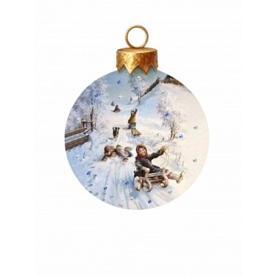 Новогодний шар Снежные забавы с кристаллами Swarovski (3137)