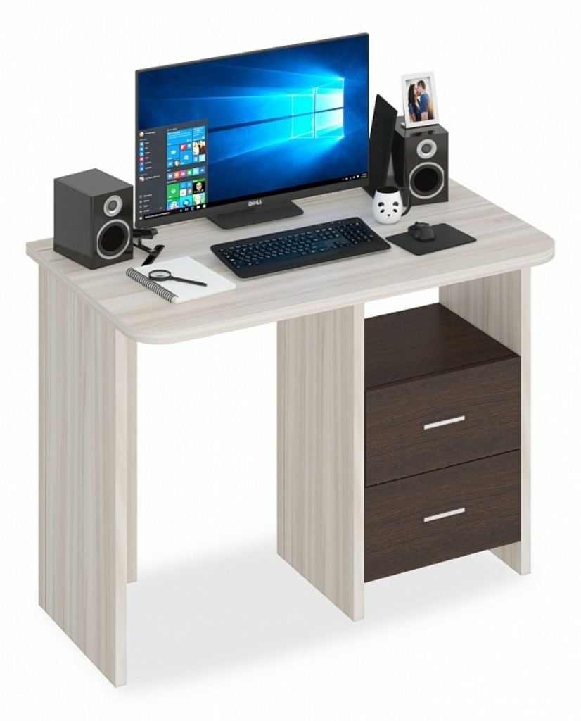 Фото Стол письменный Домино Lite СКЛ-Прям100Р MER_SKL-Pryam100R_KV - интернет-магазин МегаТерем в Москве