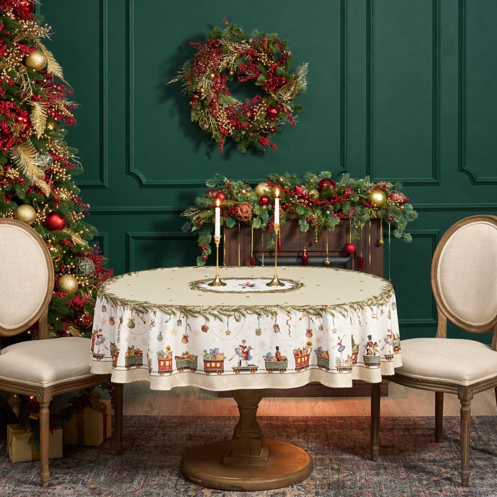 Фото Скатерть  овальная  щелкунчик ,140х180см ,бежевый, 100% хлопок ,твил Lefard (850-757-4) - интернет-магазин МегаТерем в Москве